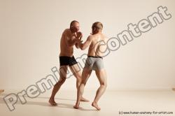 Underwear Martial art Man - Man White Moving poses Athletic Short Blond Dynamic poses Academic